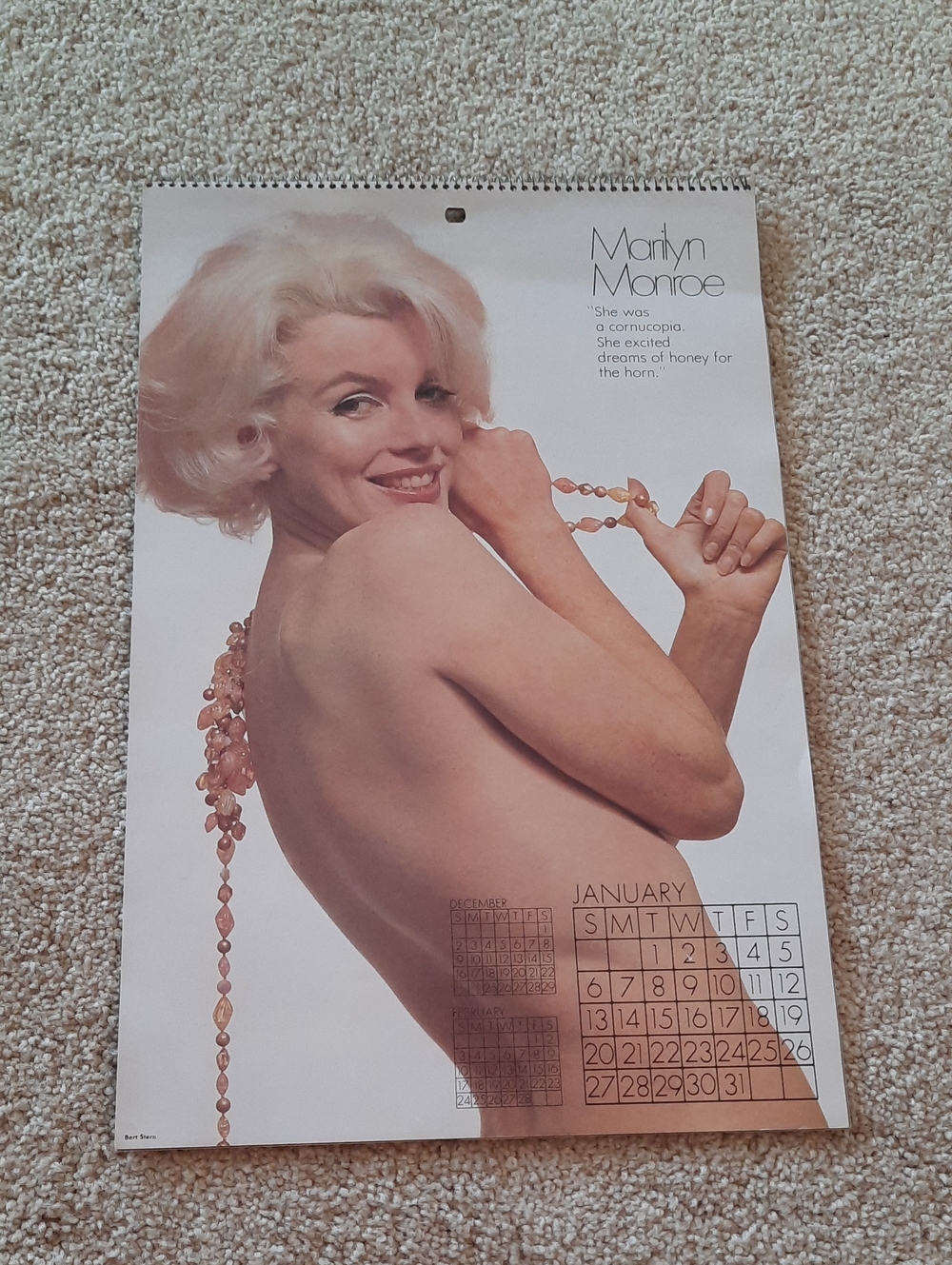VTG 1974 Marilyn Monroe Poster Calendar